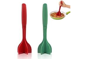 MEIYAXINWIN 2 Stück Hackfleisch Zerkleinerer, Gemahlenes Fleischzerkleinerer Multifunktionaler Hitzebeständiger Meat Chopper, mix Masher Zerkleinerer für Rindfleisch Burger, Gemüse, Obst (Rot und Grün)