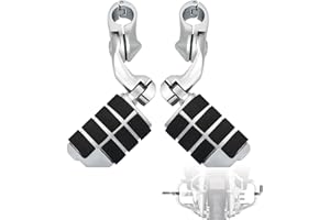 FOVPLUE LTMOTO 1.25" Highway pegs,Motorcycle Angled Adjustable Highway Footpegs for Harley Davidson Touring Road King Road Glide Street Glide Electra Glide Softail Sportster with 1 1/4" Highway Bar Chrome