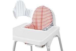 WY8 Highchair Cushion, Chair Pad For IKEA Antilop Highchair, Seat Pad, Built-in Inflatable Cushion, Soft and Comfortable, Baby Sitting More Comfortable with Cushion Cover Reversible (Red/Blue)