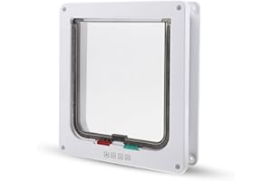 PETCUTE Chatière Porte pour Chat Chiens Trappe Chats Verrouillage à 4 Positions Facile à Installer