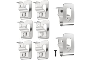 Sibba 6 Pcs Belt Clips for De walt 20V Replacement Belt Hook Clip Stainless Steel Drill Tool Kit Connect Holders Waist Buckle Installation Hanger Accessories Parts Loop Fit Power Tools Composite Clips