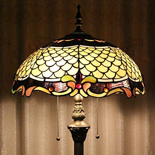 Tiffany 16-Inch European Pastoral Style Handmade Stained Glass Ichthyosis Tiffany Floor Lamp