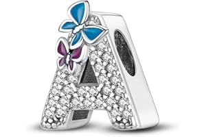 XWN A-Z Alfabeto Charms Abalorios Colgante para mujer, plata de ley 925, compatible con pulseras y collares Pandora, compatible con pulseras europeas para mujeres y niñas X1