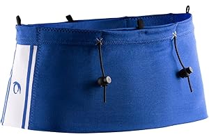 LURBEL Loop Three, cinturón portadorsales, cinturón de Trail, cinturón portabastones, Ajuste óptimo. Unisex. (Azul Royal/Blanco, 4)