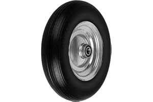 FOREVER SPEED Miafamily PU auf Stahlfelge 4.00-8 PU - Vollgummi Räder Schubkarrenrad Räder Sackkarre Rad Pannensicher 392 x 92 mm Max Belastung 120 kg schwarz (1 pcs)