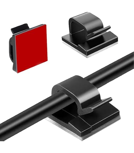 10x Adhesive Cable Clips For Organizing Wires - Phone, USB, GPS, Dash Cam, SAT NAV - Black