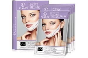 STOOKI Masque Lifting hydratant V Masque Visage Lifting V LineLifting du Visage Masque Anti-vieillissement Anti-rides Raffermissant pour Double Menton et Peau Affaissée 4pcs