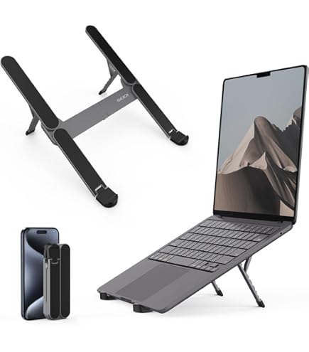 Supporto Per Laptop Regolabile ZMREN - Per PC 11-17.3 Pollici, Design Ergonomico, Raffreddamento Integrato