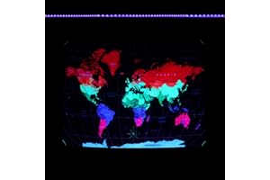HOLAVIDA Arazzo da Parete Mappamondo, Luce Nera Psichedelico UV Luminoso Fluorescente Arazzi da Parete Grandi Decorazioni Camera da Letto Soggiorno Dormitorio (150cm×130cm)