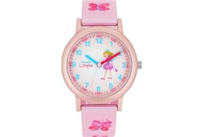 Prinzessin Lillifee Armbanduhr Mädchen Kinder Quarzuhr Analog, mit Textil Armband, 3 bar Wasserdicht, Kommt in Uhren Geschenk Box