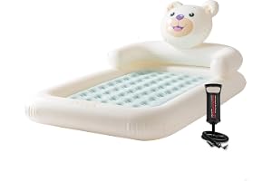 Intex 66814NP - Materasso Gonfiabile Lettino Bear Kidz, Casa e Viaggio, PVC, Multicolore, 114x178x71 cm