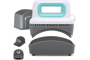 Ysislybin Pressa a Caldo Mini, Macchina per Pressatura Cappelli 4 Livelli Riscaldamento Macchina per Trasferimento Termico con Base Sicurezza Isolata Curva Capace Spegnimento Automatico