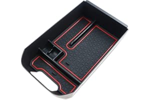 CDEFG Compatible con Toyota RAV4 2019-2024 2025 Caja de almacenamiento, Consola Central Apoyabrazos Caja del coche Interior Center Armrest Storage Box, Accesorios Interiores del coche (Rojo)