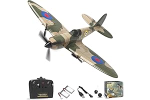 VOLANTEXRC RC Plane, 3CH WWII Spitfire Remote Control Airplane with 2.4GHz 6-axis Gyro Stabilizer, RC Aeroplane for Beginners, Adults
