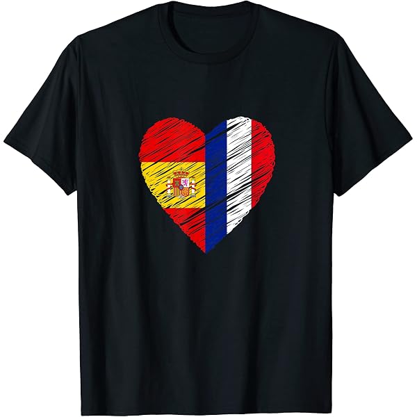 T-Shirt Drapeau USA France Cœur - Coton Mixte - Hommage Franco-Américain