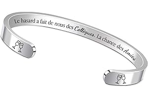 FCZIVA Bracelets Manchettes Citation Gravé Motivationnel Réglable Femmes Hommes Ami Anniversaire Cadeaux Fils Fille Inspirante Bijoux Frère Soeur Graduation Noël Femme Mari Couples Saint-Valentin