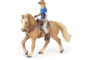 Papo - Figurine animal - Cheval et Cavalier Western, Aventure du Far West, Jouet enfant dès 3 Ans - Histoires de Cow-boys et d'Équitation pour Petits Aventuriers