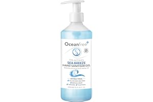 OCEAN FREE Sea Breeze Hand Sanitiser Gel - 500ml Pump Bottle - 70% Alcohol - Made in the UK (Single)