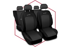 Saferide 3er Set Autositzbezüge PKW universal | Auto Sitzbezüge Polyester Grau für Airbag geeignet | für Vordersitze und Rückbank | 1+1 Autositze vorne und 1 Sitzbank hinten teilbar 2 Reißverschlüsse