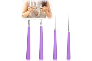 LLOUSSAK 4 Stück Perle Reibahle, Perlen Loch Enlarger Werkzeug Set Perlenreibahle mit Diamantspitze Glasperlen Reibahle Perlen-Loch-Vergrößerer für die Schmuckherstellung DIY-Schmuckwerkzeug-Zubehör Entgraten