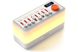 ‎RIENOK RIENOK Bluetooth Lautsprecher mit Licht Nachttischlampe 11 Farbe RGB Licht Dimmbar Nachtlicht 8 Naturgeräusche Sound Machine Baby Geschenke für Mädchen Kinder Teenager Frauen