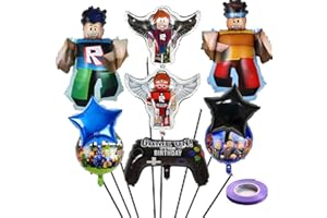 SENIDEA 9 Pcs Game Theme Foil Balloons, Birthday Party Decorations Supplies