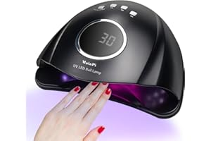 MainPi Lampada Unghie UV LED 168W,Professionale UV Unghie con 42LEDs,Asciugatura Rapida Asciuga Smalto Fornetto Unghie,Lampada Con 4 Timer e Sensore Automatico per Manicure/Pedicure (Nero)