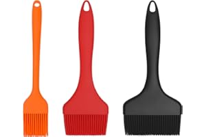 HENGBIRD Set 3 Pennelli da Cucina in Silicone – Pennello silicone alimentare, resistente al calore, lavabile in lavastoviglie, senza BPA – Ideale per barbecue, pasticceria, forno e griglia
