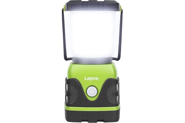 Lepro Lampe Camping LED, Lanterne Camping Puissante 1500lm, Alimentation par pile, Luminosité Réglable, Etanche, pour Camping, Bricolage, Urgence, Secours, Garage, Cave