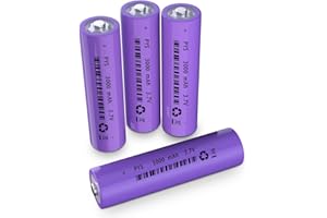 KUNLUN 4 Pack Rechargeable Battery, 3.7 Volt 3000mAh Button Top Battery High Power Lasting Long for Headlamp, LED Flashlight, Doorbells, Solar Light, RC Cars, Electronic Devices etc(67 * 18 * 18mm)