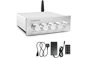 VVFLED Bluetooth Amplifier Receiver for Speakers, Mini Hi-Fi Stereo Amplifier Car Amplifier 2.1 Channel Bluetooth Audio Receiver 50W x2+100W Amps, AV Receivers & Amplifiers for Home Theater