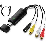 Video Capture Card Device, USB Video Capture,RCA to USB Audio Video Converter,VHS Mini DV VCR Hi8 DVD to Digital Converter fo