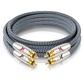 Impeto RCA Audio Hifi Cable High 2 RCA Cable RCA to RCA Male to Male 6N OFC Gold Plated Connectors with HiFi Stereo Sound wit