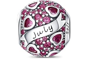 HappyStar Bransoletka z charmsami ze srebra wysokiej próby 925, z cyrkoniami 5A, zawieszka Happy Birthday, do bransoletki i naszyjnika, na Walentynki