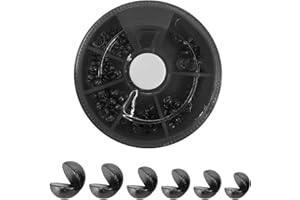 Xynovate 143PCS Split Shot Fishing Weights, Non Toxic Fishing Split Shot, Soft Metal Alloy Carp Fishing Weights for Carp, Coarse Angling, 6 Sizes