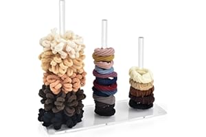 AUTOMP 3-Tier Acrylic Hair Accessories Holder, Clear Hair Tie Organiser Stand for Women & Teen Girls, Stylish Storage Gift for Her