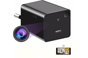 Laing-H Caméra Espion avec Chargeur caché 4K - sans Fil Full HD Mini DV 1080p USB AC Téléphone WiFi Vision Nocturne Surveillance pour Enregistrement (WiFi-chazuo)