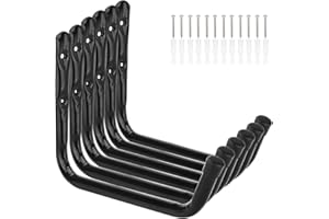 pipabiba 6 Crochets de Rangement Pour échelle de Garage, Bras de 28 cm Cintres Utilitaires Muraux Robustes, Capacité de 25 kg