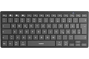 ‎INATECK Inateck Bluetooth-Tastatur,Kabellose Funktastatur mit 3 Bluetooth,Ultraslim QWERTZ,Vergrößerte Tastenkappen,für iPad Pro/Air/Mini/10.9/10.2/9.7/Windows/Android/IOS, Ergonomisches Design, KB01003