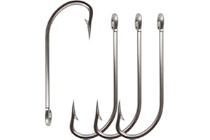 JSHANMEI 50pcs/lot Strong Stainless Steel O'shaughnessy Hooks 34007 Long Shank Saltwater Hook Trolling Fishing Hooks Set