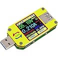 DollaTek UM34C USB Meter Tester Voltage Current Bluetooth Battery Power Charger Voltmeter Ammeter Multimeter Tester, 1.44 Inch Color LCD Display USB 3.0 Type- C Cable Resistance Load Impedance Meter