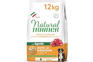 Natural Trainer Sensitive No Gluten Cibo per Cani Adulti con Agnello - 12kg