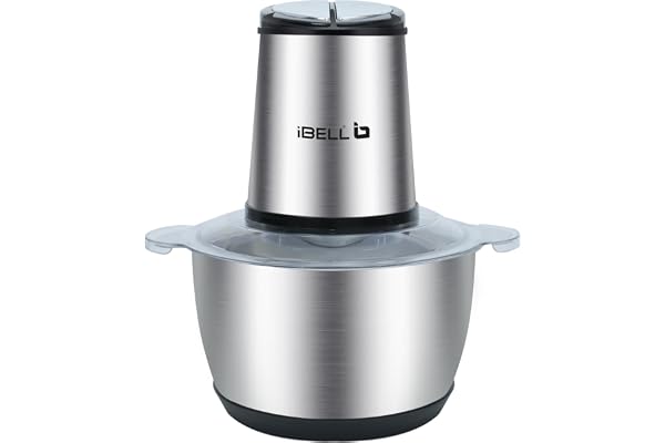 IBELL MT200SPRO Electric Chopper with 2-Yr Warranty, 700W Powerful Motor, 2L SS Bowl, Multipurpose Food Processor for Meat, Vegetables, Fruits & Nuts, with Garlic Peeler & Egg Whisker (Silver).