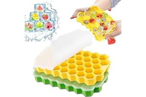 OUOQI Stampo Ghiaccio Silicone,Stampo Cubetti Ghiaccio,37X2 porta cubetti ghiaccio Stampi Ghiaccio con Coperchio,Vassoio Cubetti Ghiaccio per Acqua, Whisky, Succo di Frutta, Cocktail e Altre Bevande