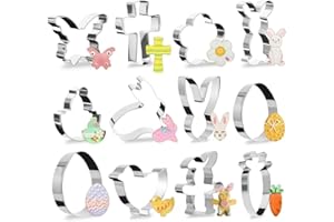 ARDFFA Ausstechformen Ostern Set 12 Stück, Hasen Ausstecher, Keksausstecher Ostern, Osterhase Ausstecher Ei Karotte Plätzchenausstecher, Ostern Basteln Ideales Ostergeschenke Kinder Ostern Party DIY