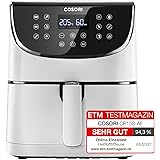 Cosori Air Fryer 5.5L XXL, Deep Fryer, Hot Air Fryer with Digital LED Touch Screen, 11 Programmes, Preheating And Keeping War