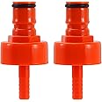 MRbrew Plastic Carbonation Cap, 2 PCS Ball Lock Keg Post 5/16'' Beer Line Nipple Barb Homebrew Kegging Soft Soda Drink PET Bottles Counter Pressure Bottle Filling Cap with Spare Sealing Gasket O-rings