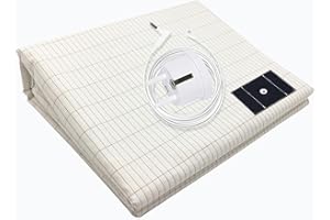 RIQINXIN Grounding Bed Sheet 68 x 132 cm Grounding Mat with EU Grounding Cable Conductive Silver Fibre Grounding Mat for High-Quality Sleeping Climate 10% Silver Thread Content and 90% Cotton