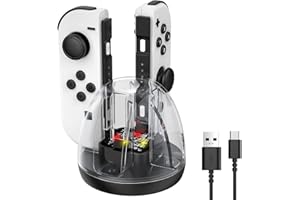 Switch Controller Charging Dock for Nintendo Switch/Switch OLED JoyCon,HEIYING Switch Controller Charger Dock Station for Switch Joy-Con,Portable Charging Stand Station with LED Indicator.