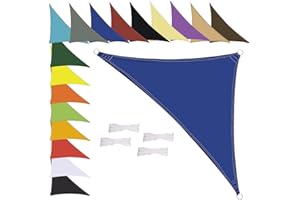 MENGH Sonnensegel Wasserdicht Dreieck, wetterbeständig, Premium Polyester, Viele Längen und Breiten Zur Auswahl inkl Befestigungsseile, 2x2x3m Juwelenblau